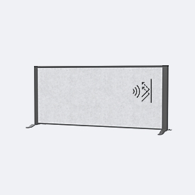 MAUL Cloison acoustique de bureau MAULconnecto, pieds, L 1200 x P 40 x H 500 mm, non-tissé acoustique/aluminium/acier, non-tissé gris clair/profilé anthracite