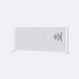 MAUL Cloison acoustique de bureau MAULconnecto, pieds, L 1200 x P 40 x H 500 mm, non-tissé acoustique/aluminium/acier, non-tissé gris clair/profilé blanc