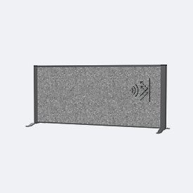 MAUL Cloison acoustique de bureau MAULconnecto, pieds, L 1200 x P 40 x H 500 mm, non-tissé acoustique/aluminium/acier, non-tissé gris foncé/profilé anthracite