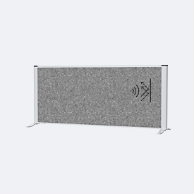 MAUL Cloison acoustique de bureau MAULconnecto, pieds, L 1200 x P 40 x H 500 mm, non-tissé acoustique/aluminium/acier, non-tissé gris foncé/profilé argenté