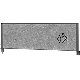 MAUL Cloison de bureau MAULconnecto Uplight, éclairage LED, 1600 x 500 mm, anthracite