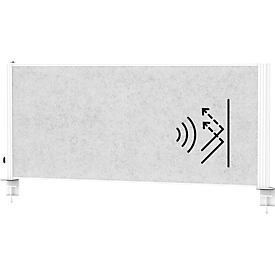 MAUL desk divider MAULconnecto Uplight, L 1200 x H 500 mm, LED lighting, white