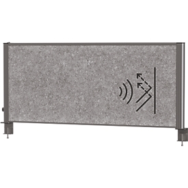 MAUL desk divider MAULconnecto Uplight, LED lighting, 1200 x 500 mm, anthracite