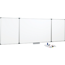 MAUL Klapptafel-Whiteboard, 2 Flügel, 1000 x 1200 mm, inklusive Starterkit