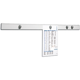 MAUL magnetic wall rail, incl. 4 spherical magnets, L 1000 x W 53 mm, metal &amp; plastic, aluminium silver