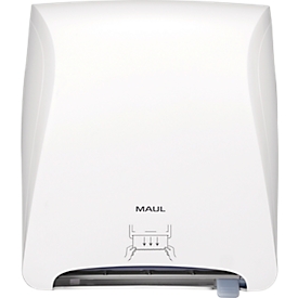 MAUL MaulCare Handtuchrollenspender 95324, berührungsfreie Einzelblattentnahme, Kapazität bis 760 Blatt, LED-Warnung, abschließbar, ABS