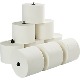 MAUL MaulCare Toilettenpapier 2-lagig geprägt, hochweiß 100% Zellstoff, EU-Ecolabel, perforiert, mit Führungssteg, 32 Rollen Pack