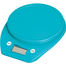 MAUL MAULgoal Card Weigher, digital, battery operated, weighing range 5000 g, light blue