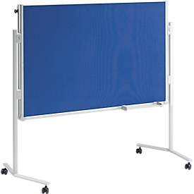 MAUL Moderationstafel Pro, B 1200 x H 1500 mm, klappbar, Textil/Textil, blau