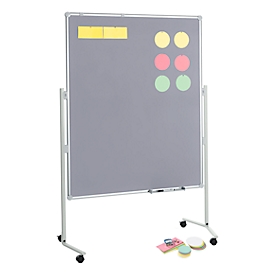MAUL Moderationstafel Pro, Textil/Textil grau + Moderationskarten-Set mit 360 Karten und 200 Pin-Nadeln