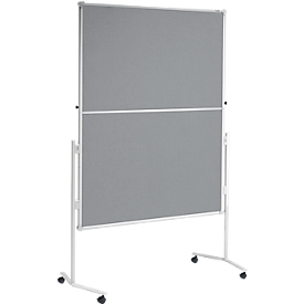 MAUL presentation board Pro, foldable, W 1200 x H 1500 mm, textile/textile, gray