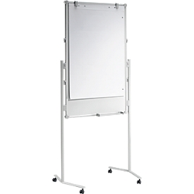 MAUL presentation board Pro, W 750 x H 1200 mm, textile/whiteboard, blue/white