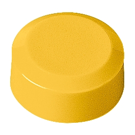 MAUL ronde magneten, kunststof &amp; metaal, fijne structuur, kleefkracht 170 g, ø 15 x 7,5 mm, geel, 20 st.