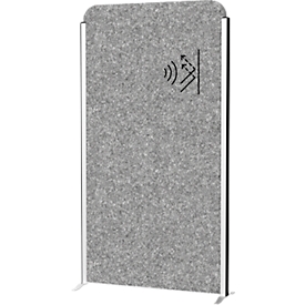 MAUL Stellwandsystem MAULcocoon Akustik, B 1000 x H 1800 mm, dunkelgraue Oberfläche, silber