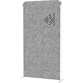 MAUL Système de cloisons MAULcocoon Acoustique, L 1000 x H 1800 mm, surface gris foncé, blanc