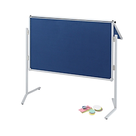MAUL Tableau d'animation Pro, pliable, textile/textile bleu + set de cartes d'animation avec 360 cartes et 200 épingles