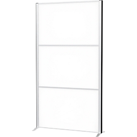 MAUL verplaatsbaar wandsysteem MAULconnecto, 3 whiteboard insteekmodules, klittenband, H 1800 x B 1000 mm, zilver