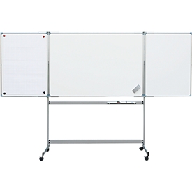 MAUL whiteboard inklapbaar, 2 vleugels, mobiel, 1500 x 1000 mm