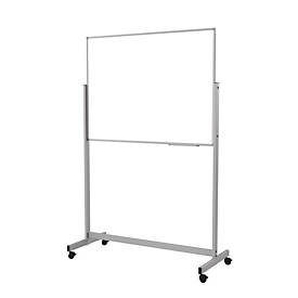 Maul Whiteboard MAULstandard fixed, mobil, Querformat, drehbar, 900 x 1200 mm, magnethaftend, Ablageschale, kunststoffbeschichtetes Stahlblech, grau