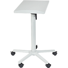 MAULpro beamer table, up to 30 kg, infinitely height adjustable, 10 tiltable, 5 brake rollers, top W 350 x D 500 mm, light grey