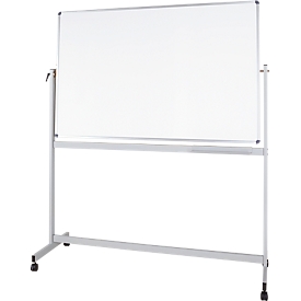 MAULstandaard mobiel whiteboard - aan 2 zijden te gebruiken - met kunststof coating – kantelbaar - B 1200 x H 900 mm