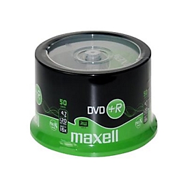 Maxell - 50 x DVD+R - 4.7 GB (120 Min.) 16x - bedruckbare Oberfläche - Spindel
