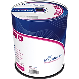 MediaRange CD-R, 700 MB, 52-fache Schreibgeschwindigkeit, 100er Spindel