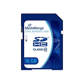 MediaRange - Flash-Speicherkarte - 16 GB - Class 10 - SDHC - Blau