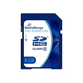 MediaRange - Flash-Speicherkarte - 8 GB - Class 10 - SDHC - Blau