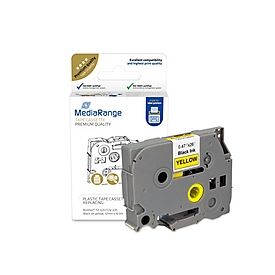 MEDIARANGE Laminiert - permanenter Klebstoff - Schwarz auf Gelb - Rolle (1,2 cm x 8 m)