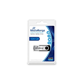 MEDIARANGE MR913 - 128 Go - USB Type-A - 2.0 - 10 Mo/s - Pivotant - Noir - Argent