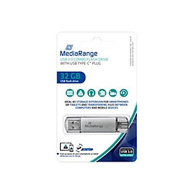 MEDIARANGE MR936 - 32 Go - USB Type-A / USB Type-C - 3.2 Gen 1 (3.1 Gen 1) - 70 Mo/s - Casquette - Argent