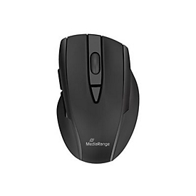 MEDIARANGE MROS217 - Maus - ergonomisch - Für Rechtshänder - optisch - 6 Tasten - kabellos - Bluetooth 5.0 - kabelloser Empfänger (USB)