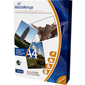 MediaRange photo paper A4, for inkjet printers, high gloss, 100 sheets of 220 g each