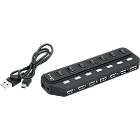 MediaRange USB 2.0-Hub, 7-fach, schaltbar