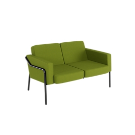meet by Paperflow 2-zits buitenbank MEDSO, maat L, stalen frame, B 1250 x D 747 x H 740 mm, 240 kg, groen