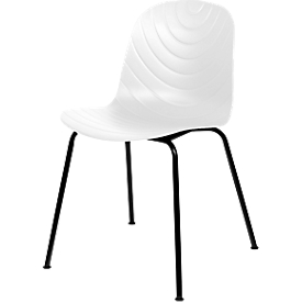 meet by Paperflow Bistrostuhl VERTIGO, Gestell schwarz, Kunststoffschale weiß, 2er-Set