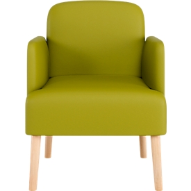 meet by Paperflow BROOKS fauteuil, 4-poots frame, bekleding zitting en rugleuning, B 620 x D 520 x H 440 mm, groen/beuken