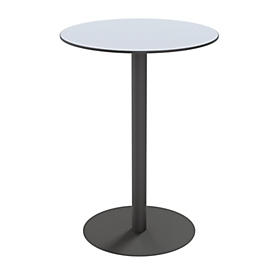 meet by Paperflow buitentafel Cross, rond, plaatvoet, ⌀ 800 x H 1100 mm, grijs/matzwart