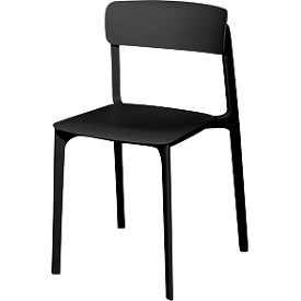 meet by Paperflow Chaise d'extérieur OTHO, empilable, plastique, noir, lot de 2