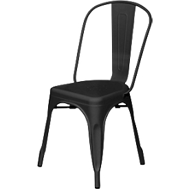 meet by Paperflow Chaise d'extérieur URBAN, empilable, assise perforée, acier galvanisé, noir mat, lot de 2