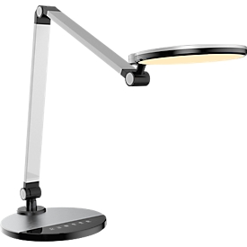 meet by Paperflow CHUCK LED tafellamp zilver, geïntegreerde 600 lm module, scharnierarm, CCT-modus