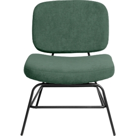 meet by Paperflow Curve armchair, industrial design, polyester cover, steel & plywood frame, W 570 x D 710 x H 755 mm, green