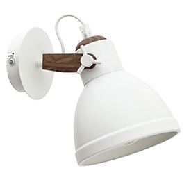 meet by Paperflow Elix wandlamp wit/acacia, metaal, 130×190×170 mm, E14, netvoeding