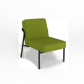 meet by Paperflow Fauteuil d'extérieur MEDSO, polypropylène/acier, hauteur d'assise 41 cm, taille S, vert/noir mat