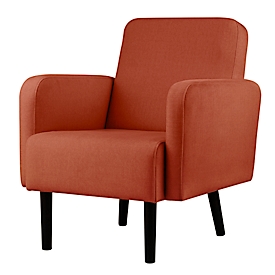 Meet by Paperflow LISBOA fauteuil, bekleding van roestkleurige stof, onderstel zwart, B 710 x D 815 x H 830 mm