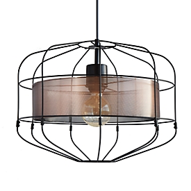 meet by Paperflow MILTON ceiling light, Ø 400 mm, metal housing, E27, copper/black