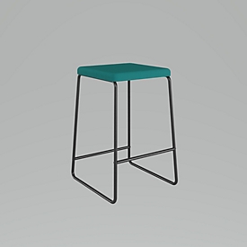 meet_by_Paperflow Outdoor Barhocker MEDSO, wasserabweisender/abnehmbarer Stoff-Bezug, Sitzhöhe 750 mm, bis 110 kg, PP/Stahl, blau-mattschwarz, 2 Stück