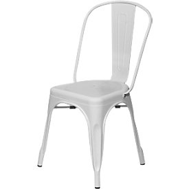meet by Paperflow outdoor chair URBAN, stackable, perforated seat, galvanized steel, matt black, set of 2