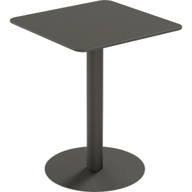 meet by Paperflow Outdoor-Tisch Cross, quadratisch, Tellerfuss, B 600 x T 600 x H 750 mm, schwarz/mattschwarz